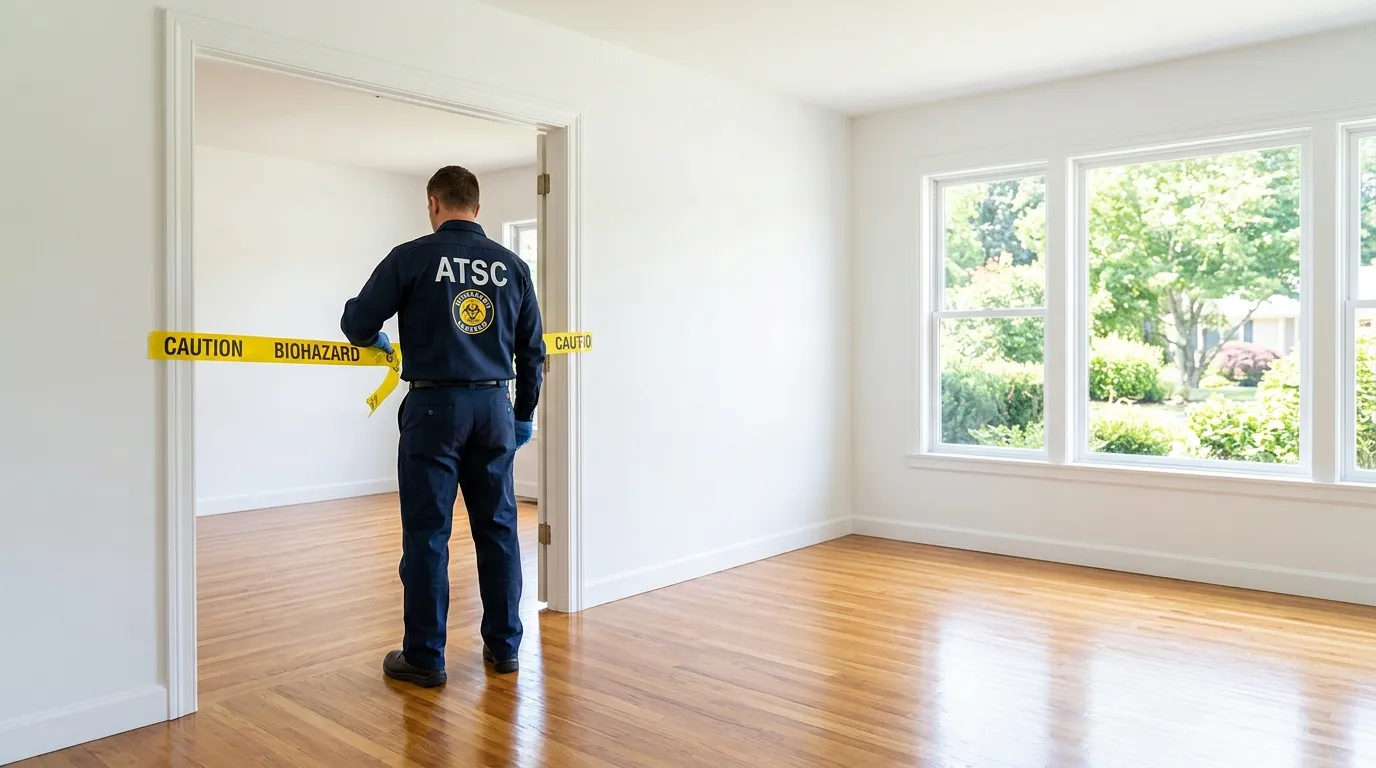 Certified biohazard cleanup crew performing Decomposition Cleanup in Texarkana